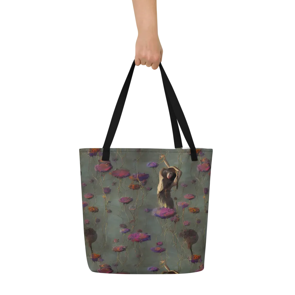 Ethereal Bloom on Large Tote Bag W/ Pocket — Front