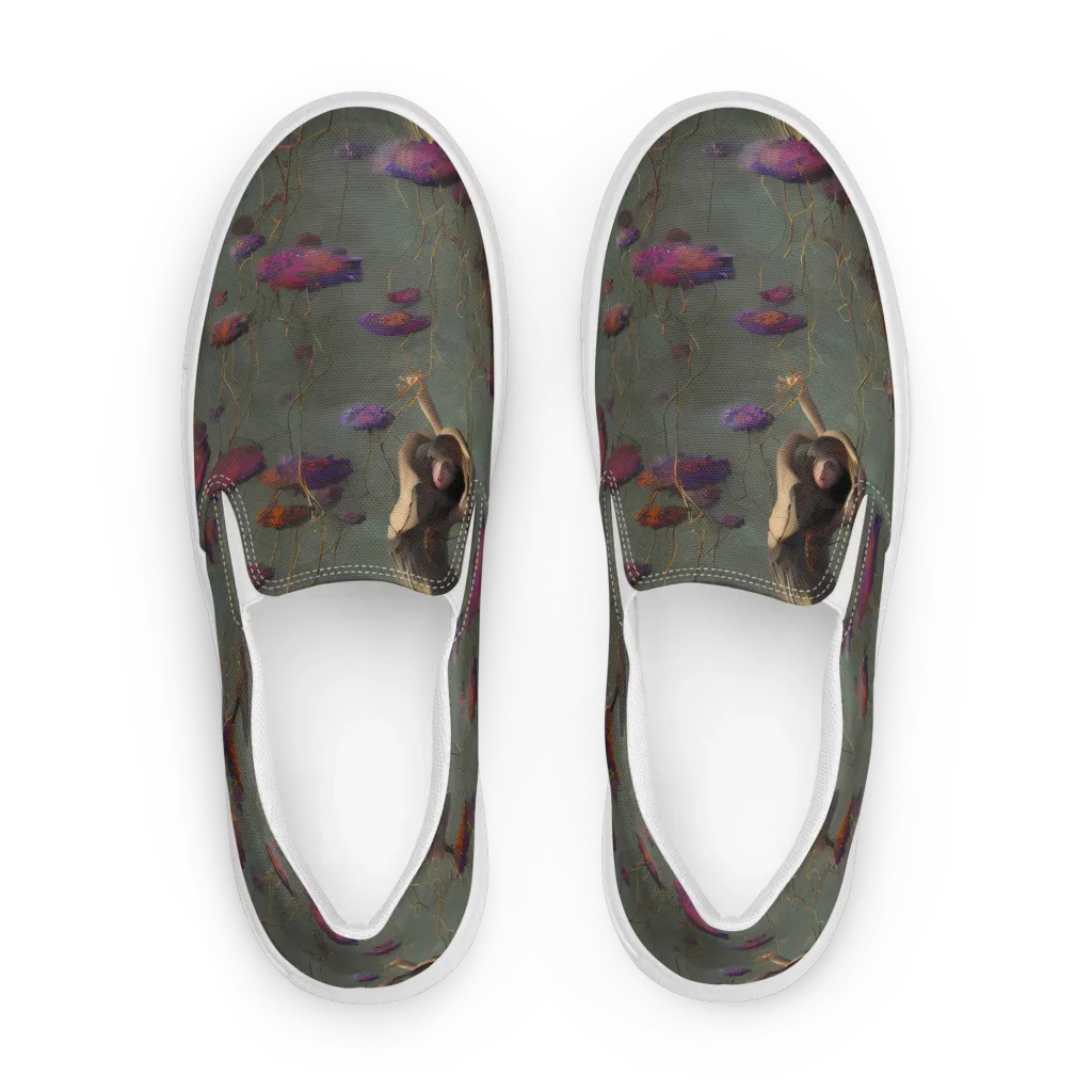 Ethereal Bloom on Women's Slip-On Canvas Shoes — Front