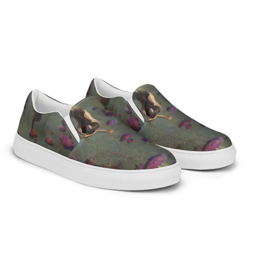 Ethereal Bloom on a Women's Slip-On Canvas Shoes