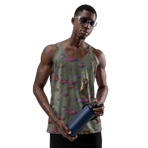 Ethereal Bloom on a Men's Tank Top