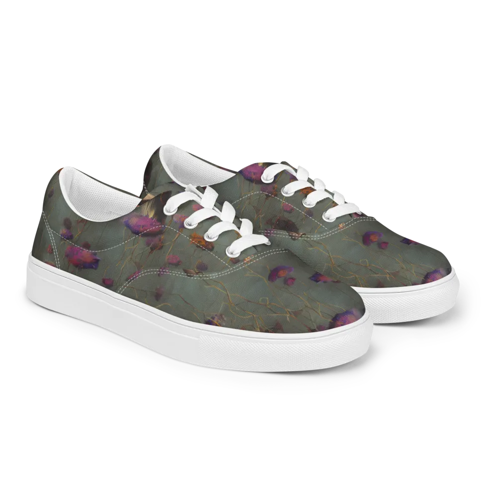 Ethereal Bloom on Men's Lace-Up Canvas Shoes — Right Front