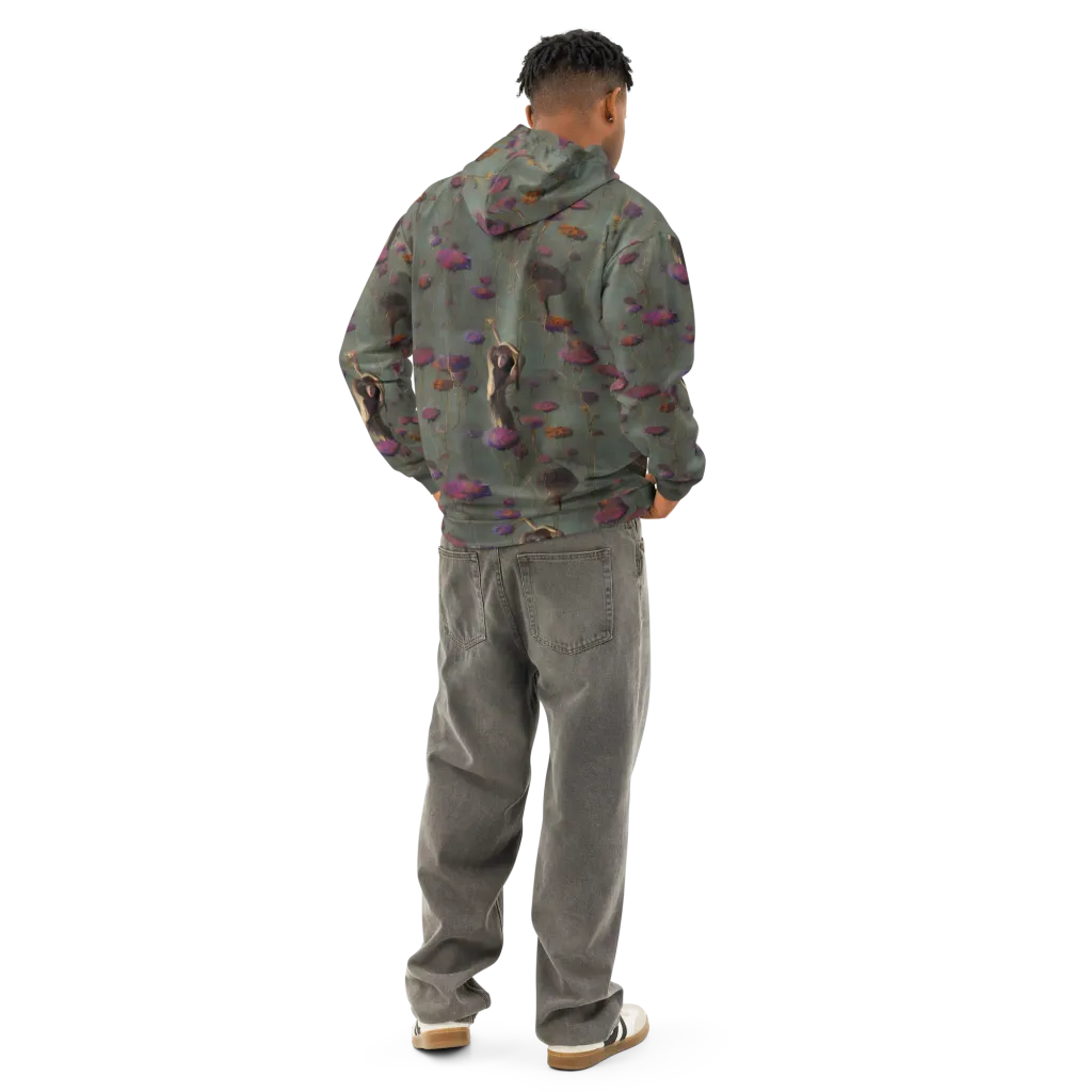Ethereal Bloom on Cotton Hoodie — Back