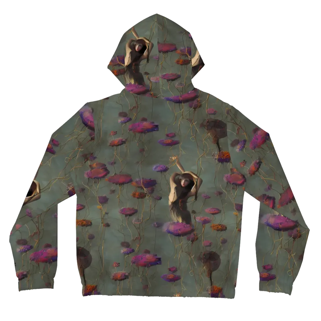 Ethereal Bloom on Women's Full-Zip Hoodie — Back
