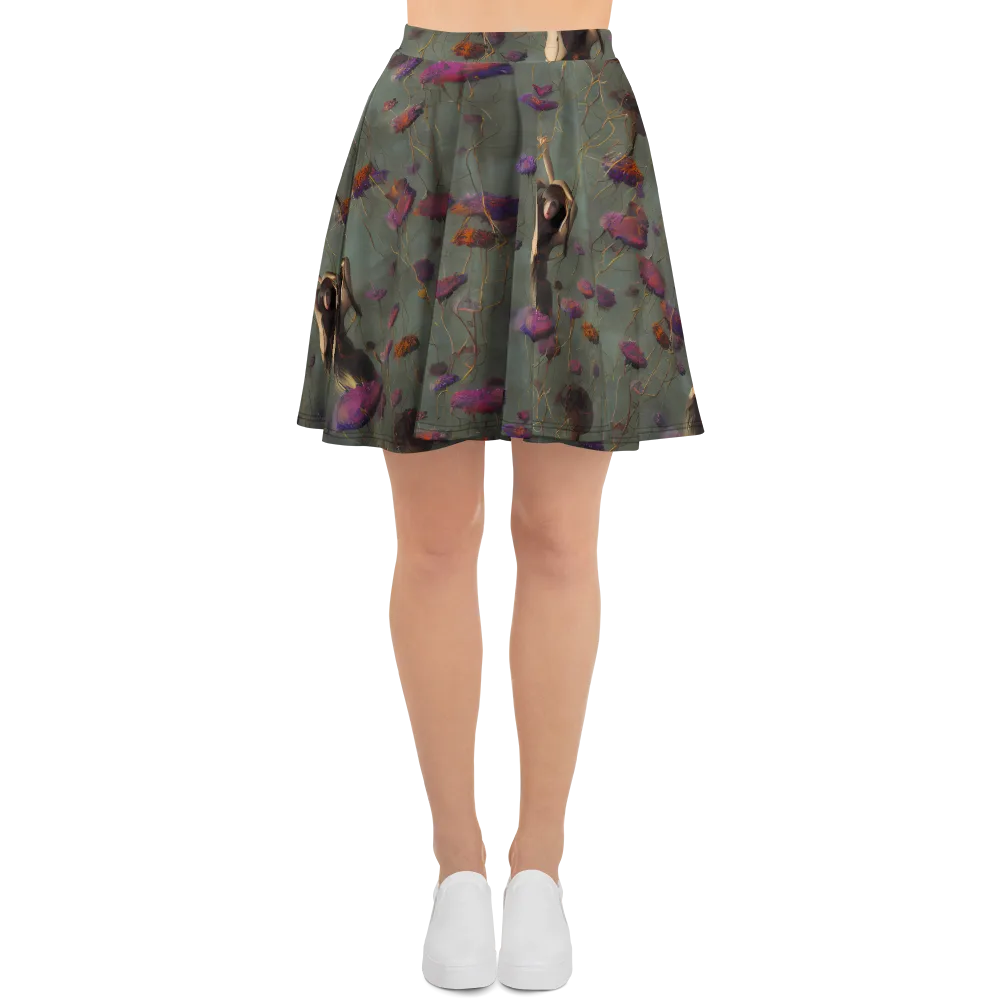 Ethereal Bloom on Skater Skirt — Front