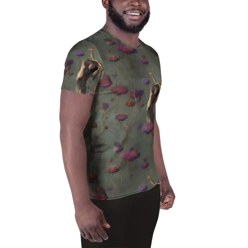 Ethereal Bloom on a Men's Athletic T-Shirt