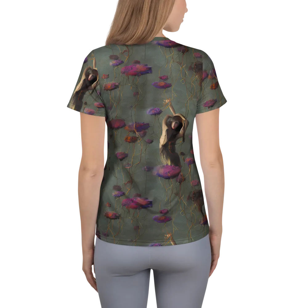 Ethereal Bloom on Women's Athletic T-Shirt — Back