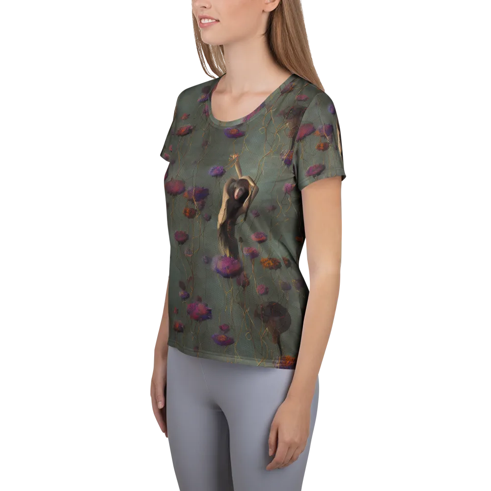 Ethereal Bloom on Women's Athletic T-Shirt — Left