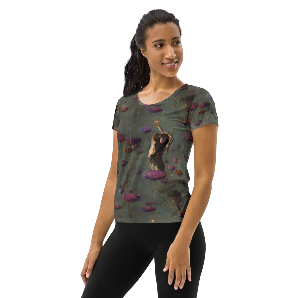 Ethereal Bloom on Women's Athletic T-Shirt — Left