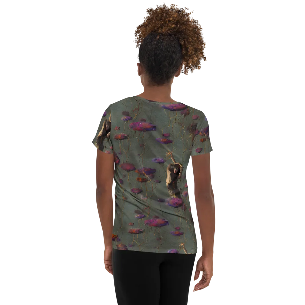 Ethereal Bloom on Women's Athletic T-Shirt — Back