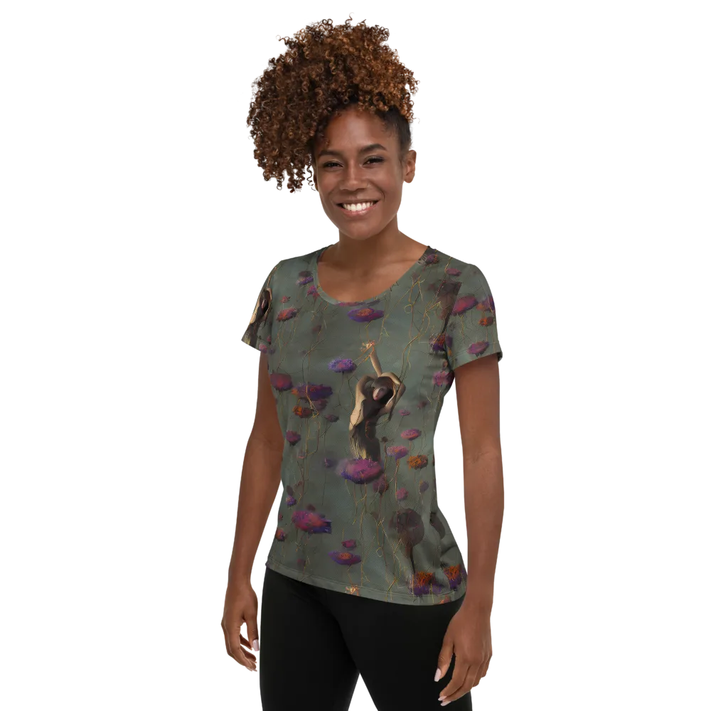 Ethereal Bloom on Women's Athletic T-Shirt — Left