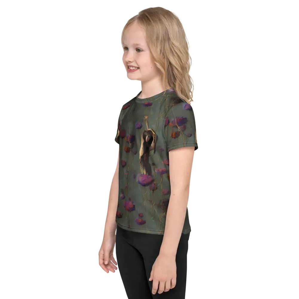 Ethereal Bloom on Kids Crew Neck T-Shirt — Left
