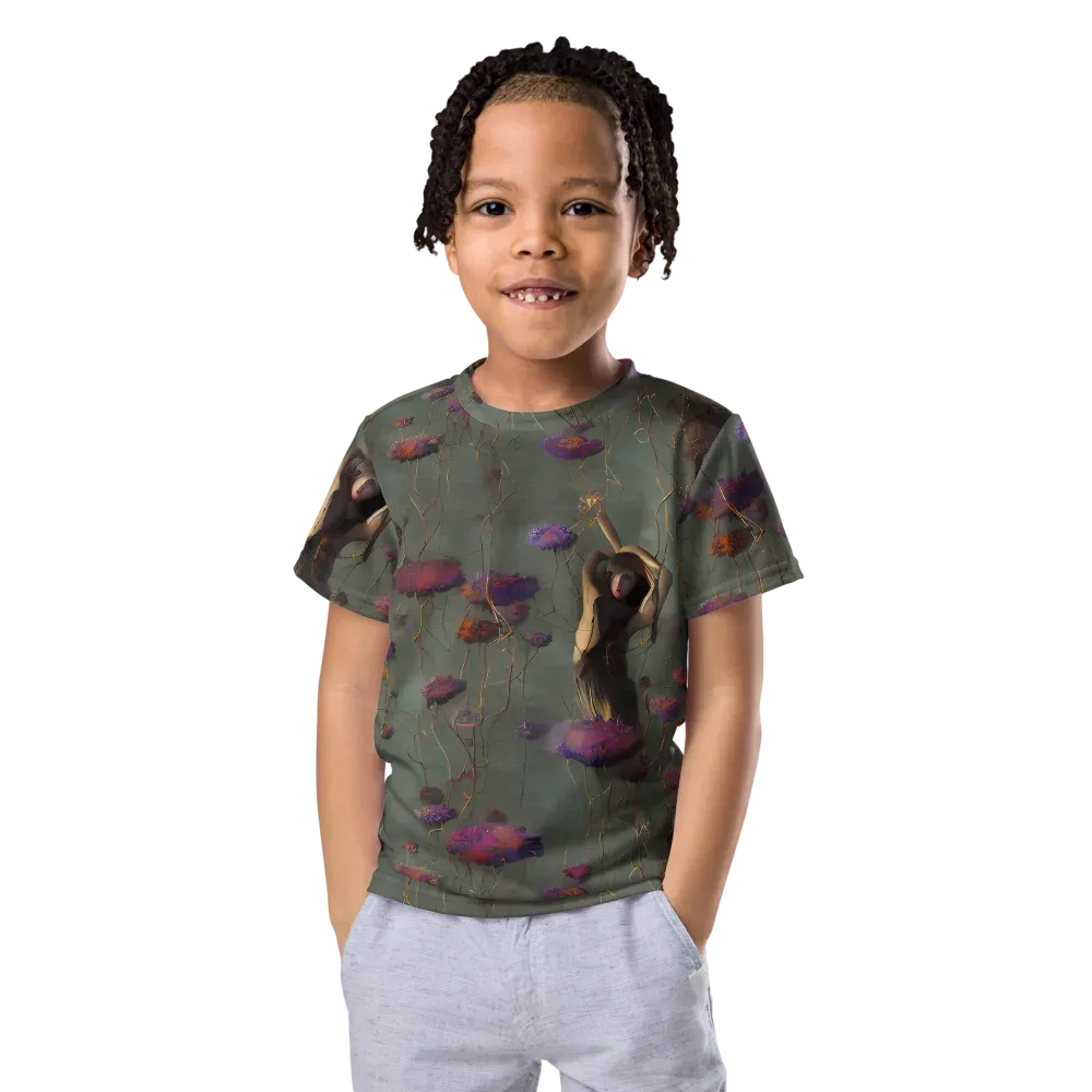 Ethereal Bloom on Kids Crew Neck T-Shirt — Front