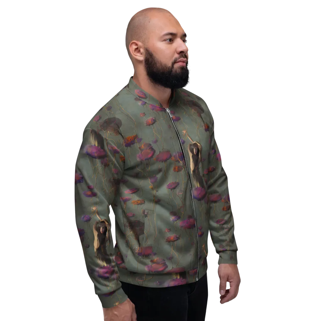 Ethereal Bloom on Bomber Jacket — Right