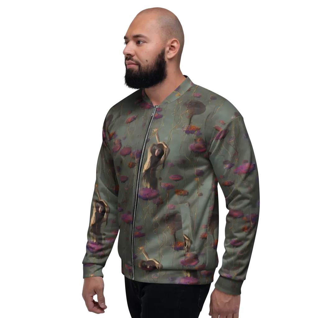 Ethereal Bloom on Bomber Jacket — Left