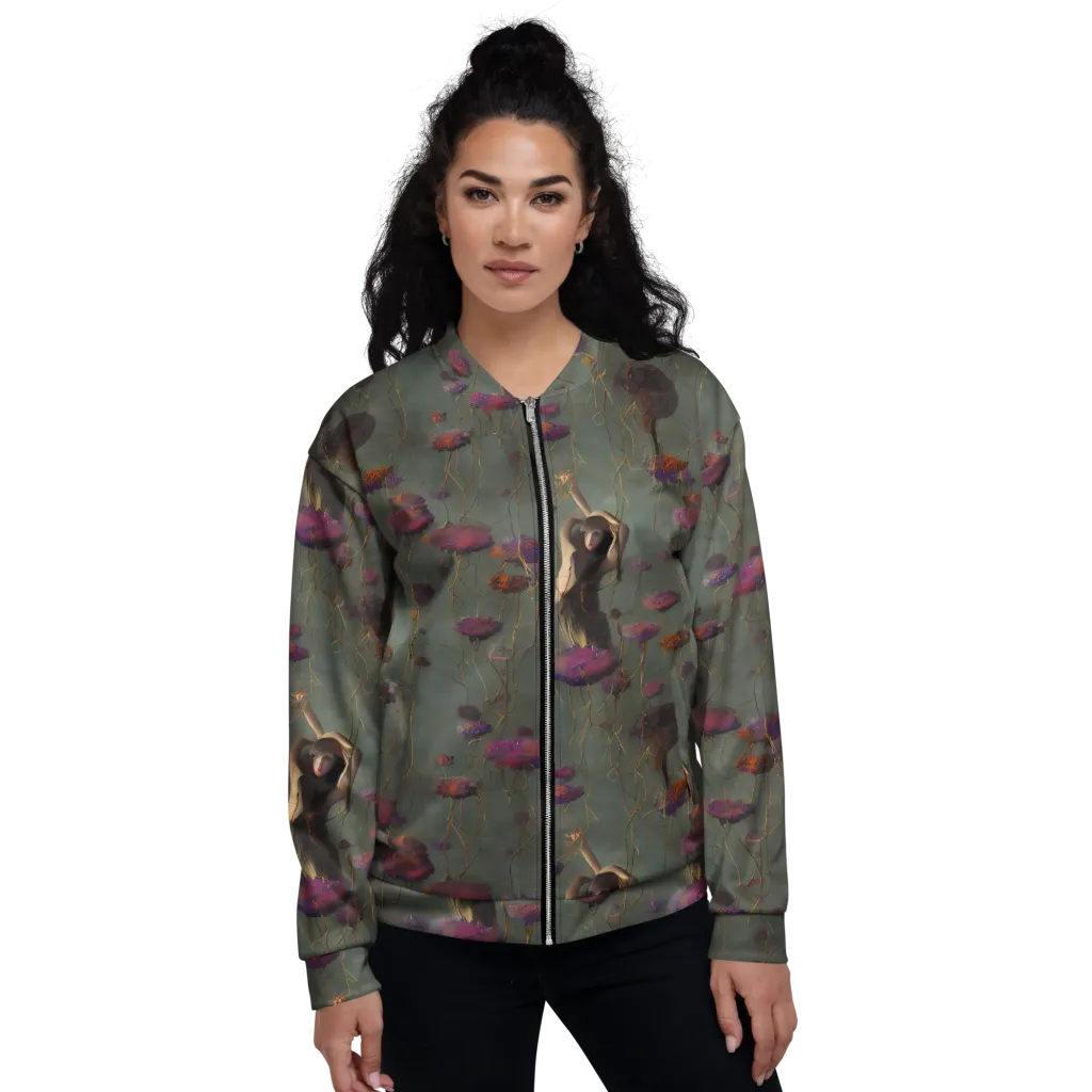 Ethereal Bloom on Bomber Jacket — Front