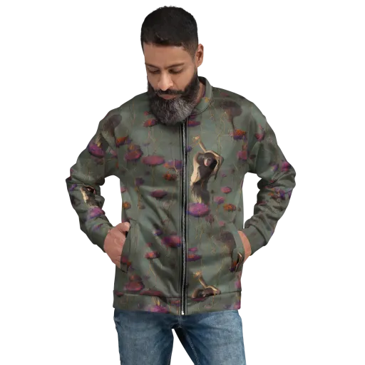 Ethereal Bloom on a Bomber Jacket