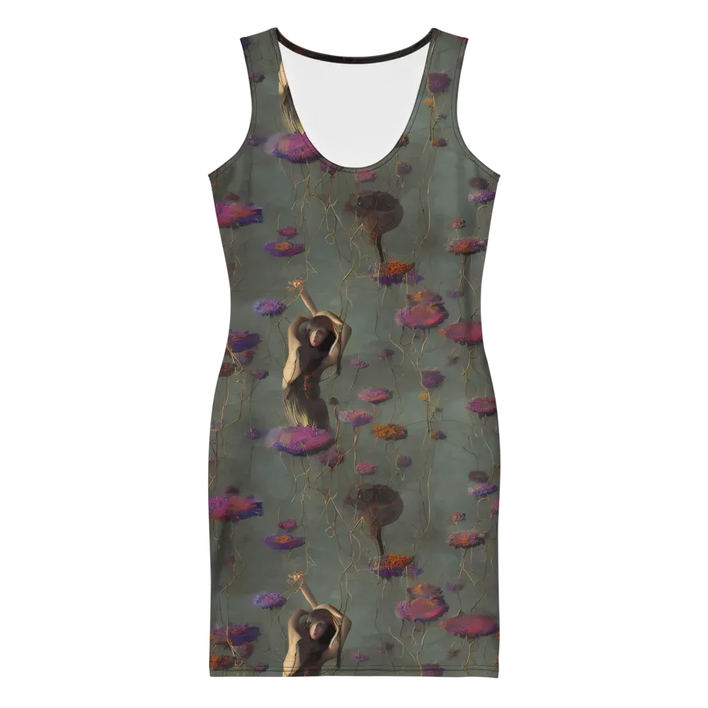 Ethereal Bloom on Bodycon Dress — Front