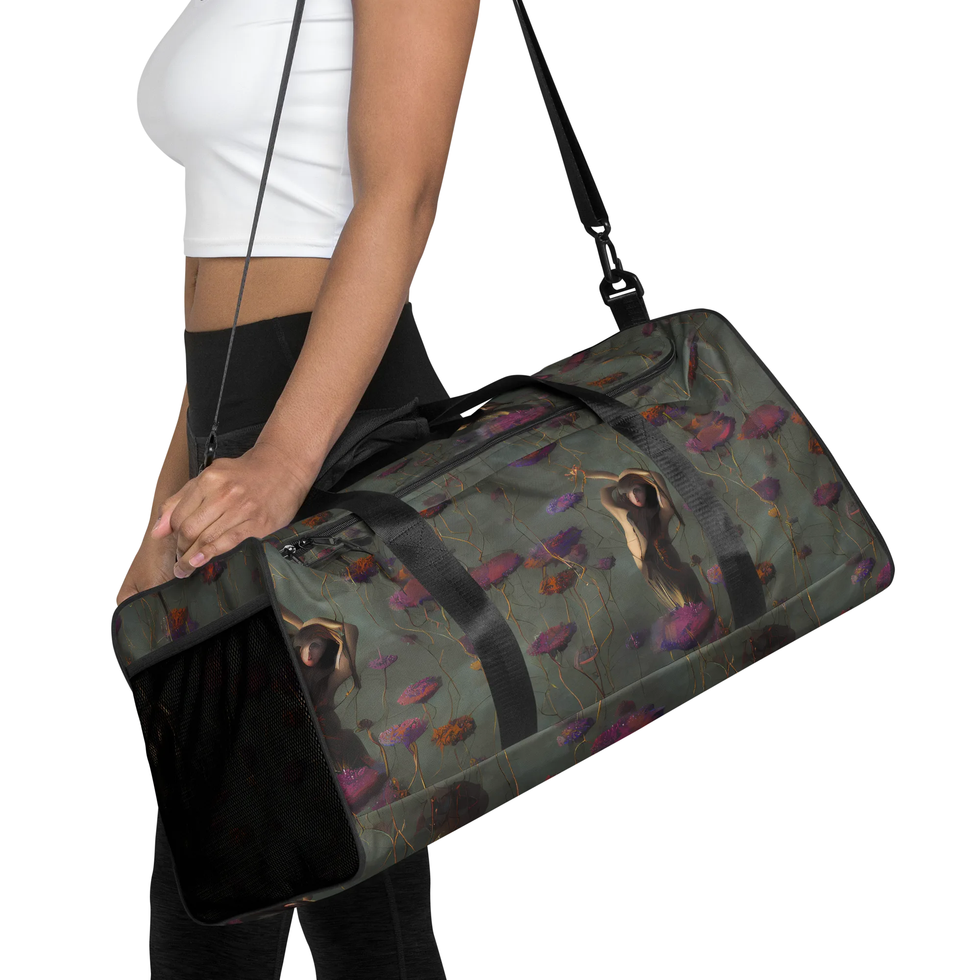 Ethereal Bloom on Duffle Bag — Front