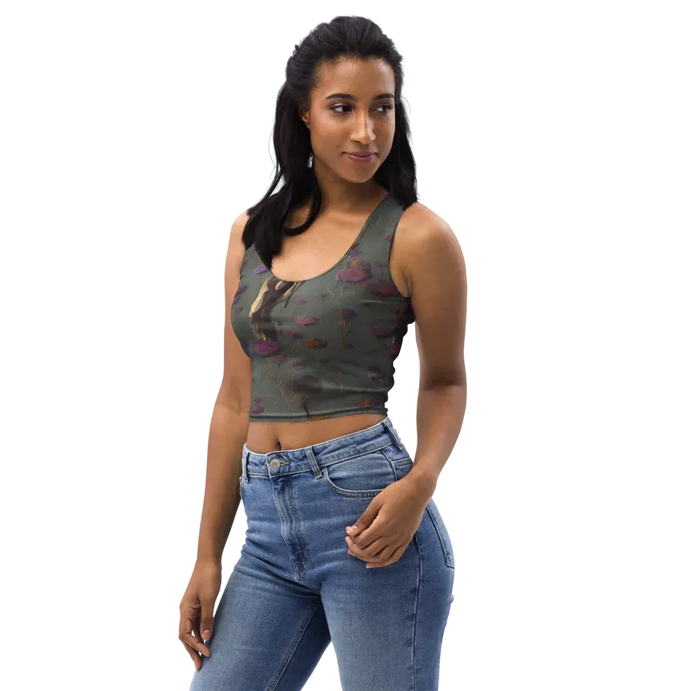 Ethereal Bloom on Crop Top — Left Front