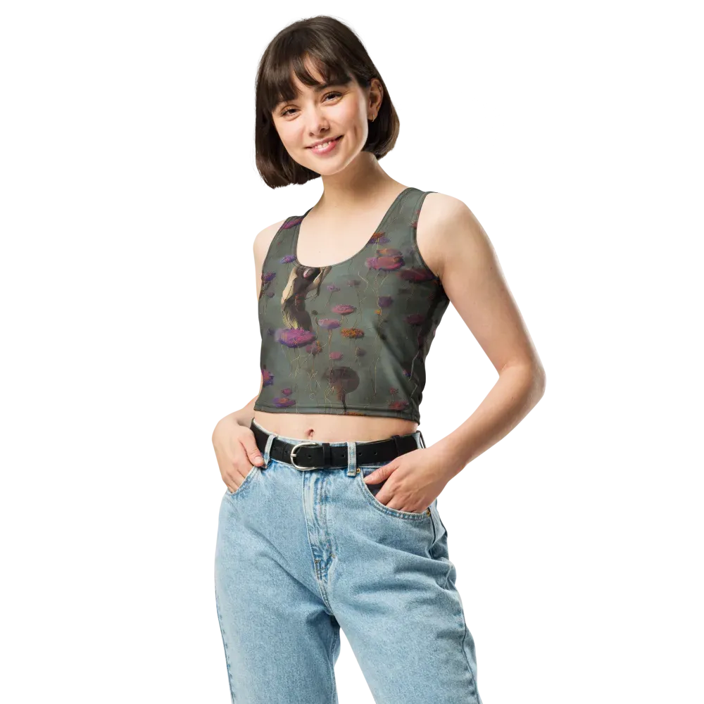 Ethereal Bloom on Crop Top — Front