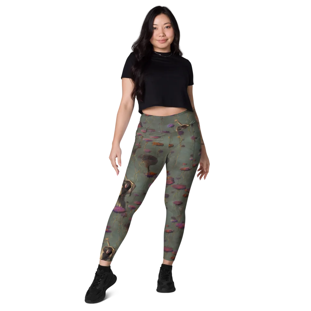 Ethereal Bloom on Leggings with Pockets — Front