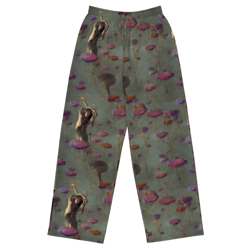 Ethereal Bloom on Wide-Leg Pants — Front