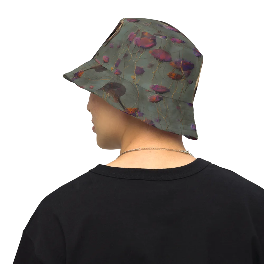 Ethereal Bloom on Reversible Bucket Hat — Back Inside