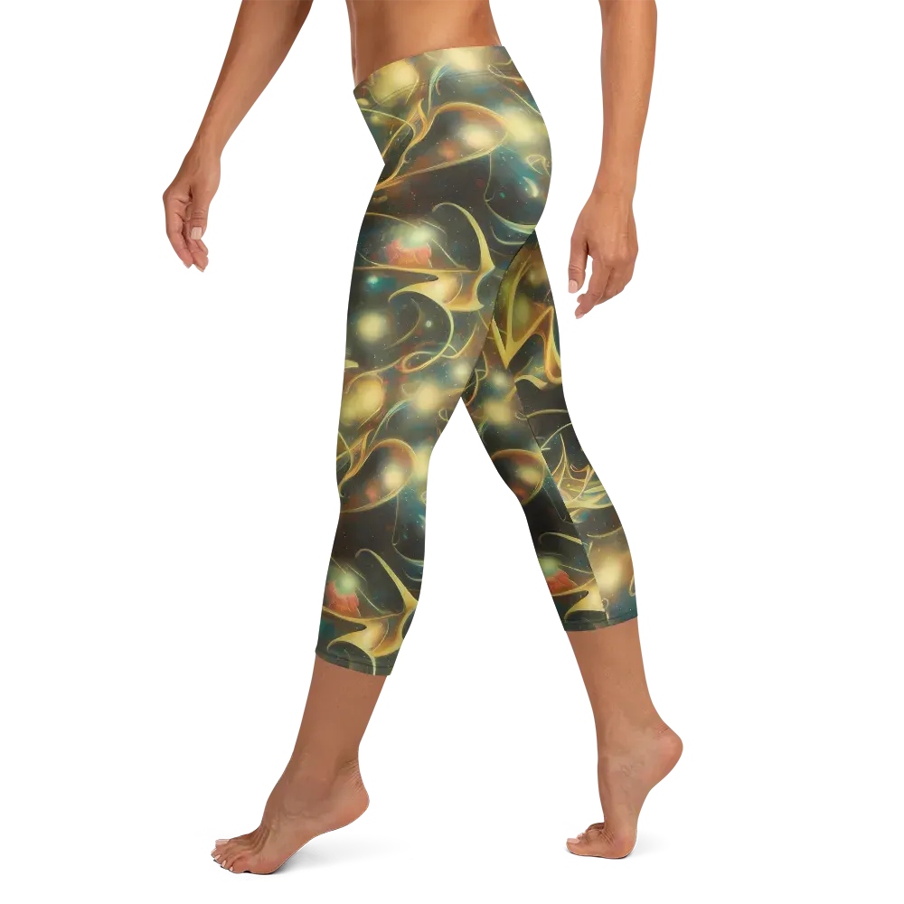 Whispering Galaxies on Capri Leggings — Left