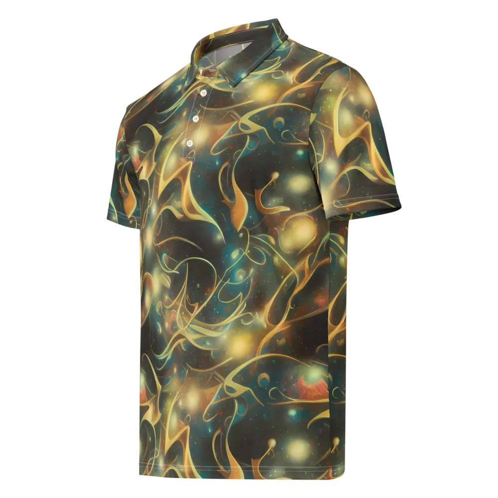 Whispering Galaxies on Men's Slim Fit Polo Shirt — Left Front