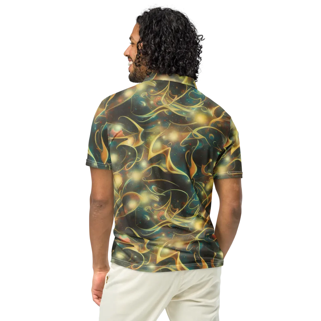 Whispering Galaxies on Men's Slim Fit Polo Shirt — Back