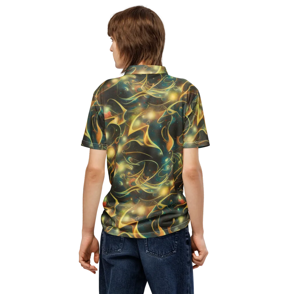 Whispering Galaxies on Men's Slim Fit Polo Shirt — Back