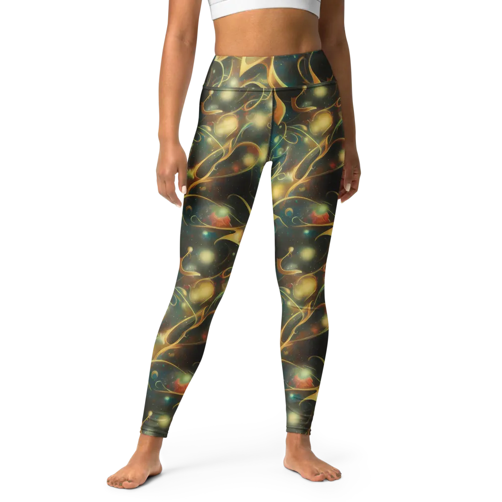 Whispering Galaxies on Yoga Leggings — Front