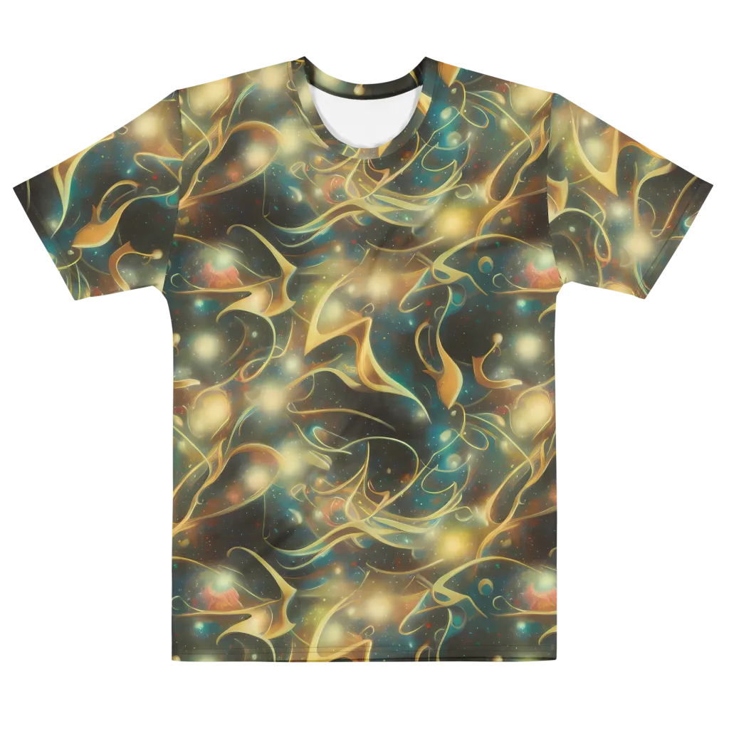 Whispering Galaxies on Men's Cotton Crew Neck T-Shirt — Front