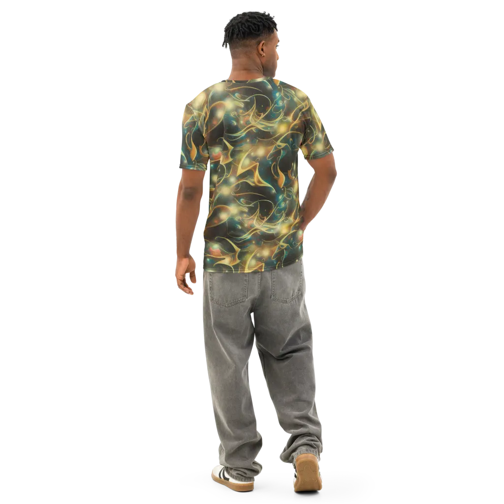 Whispering Galaxies on Men's Cotton Crew Neck T-Shirt — Back