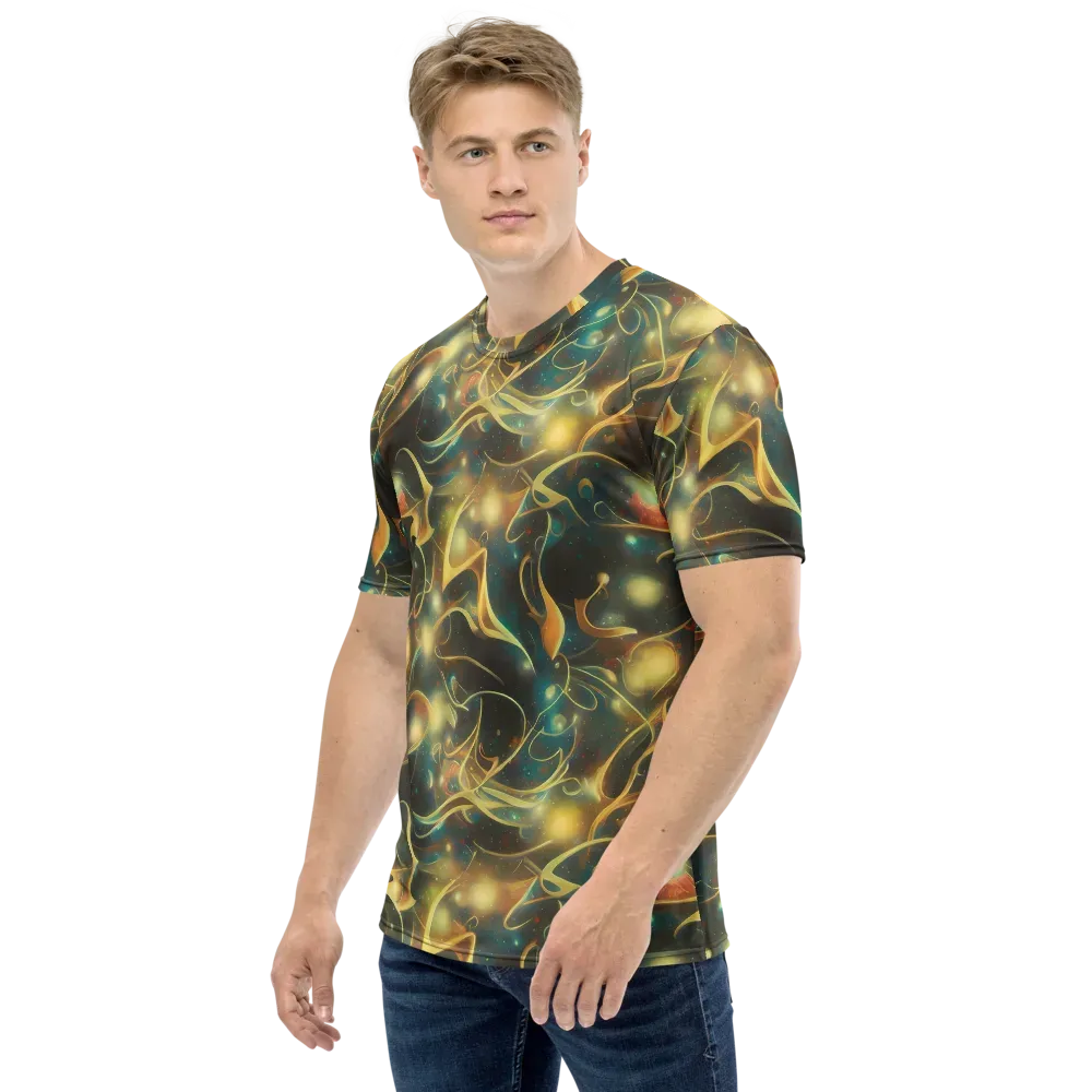 Whispering Galaxies on Men's Crew Neck T-Shirt — Left