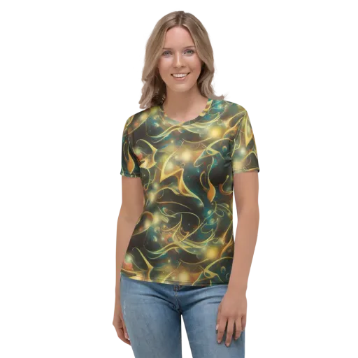 Whispering Galaxies on a Women's Crew Neck T-Shirt