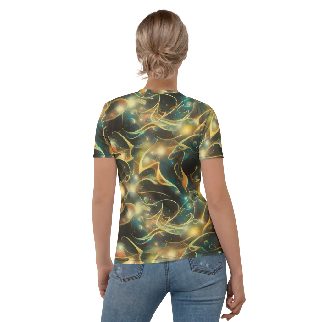 Whispering Galaxies on Women's Crew Neck T-Shirt — Back