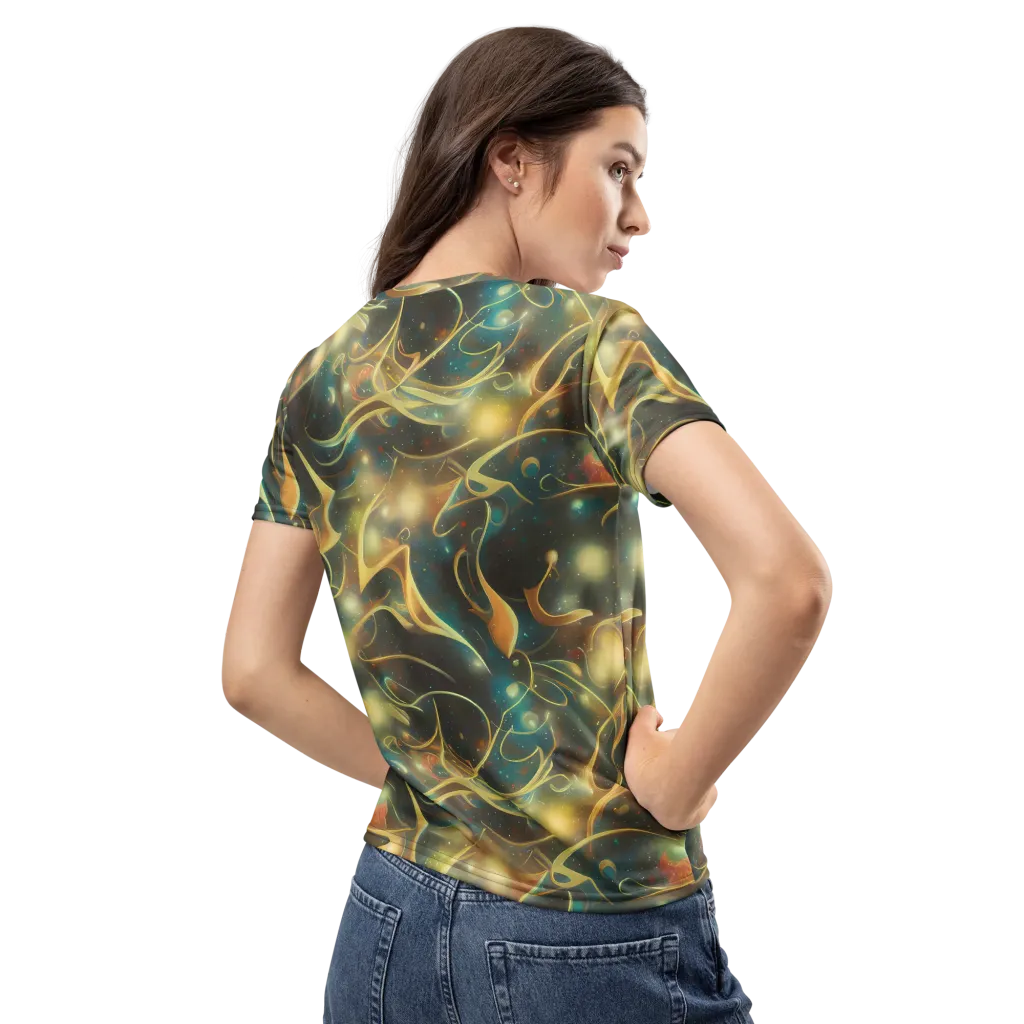 Whispering Galaxies on Women's Crew Neck T-Shirt — Back