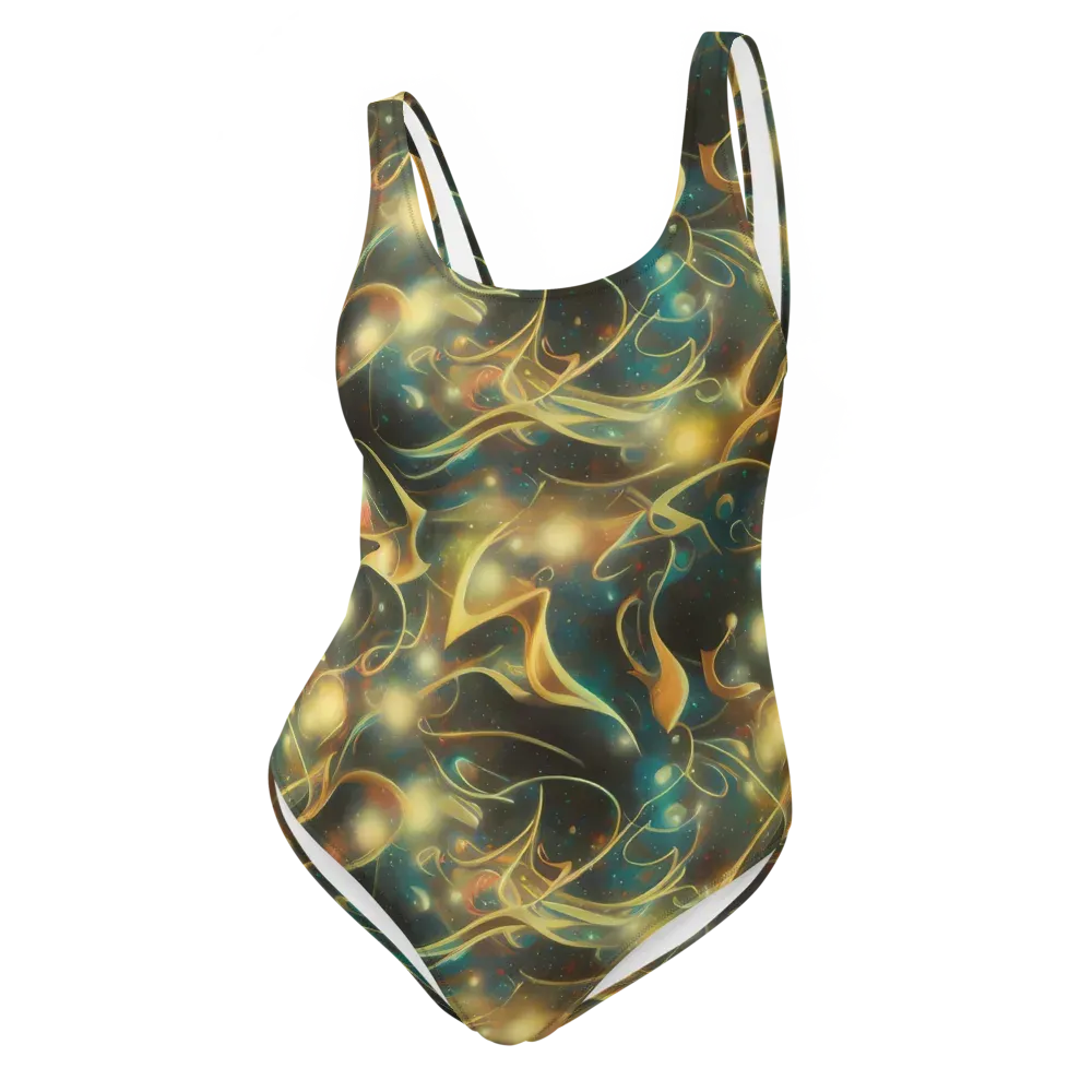 Whispering Galaxies on One-Piece Swimsuit — Front