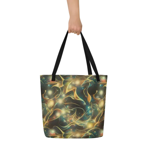 Whispering Galaxies on a Large Tote Bag W/ Pocket