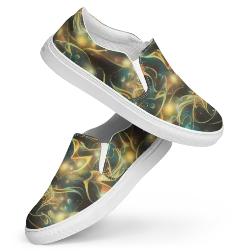 Whispering Galaxies on a Women's Slip-On Canvas Shoes