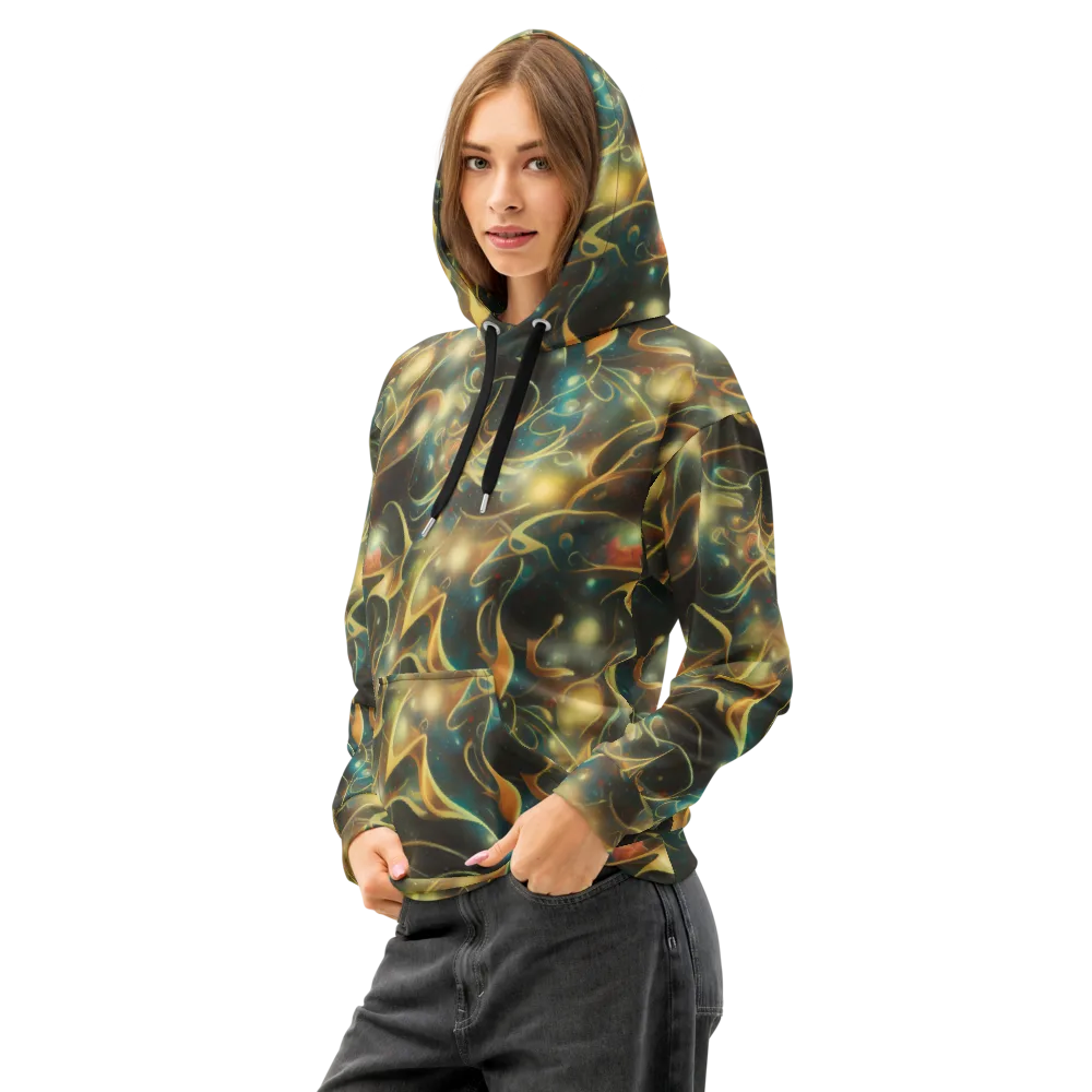 Whispering Galaxies on Cotton Hoodie — Left Front
