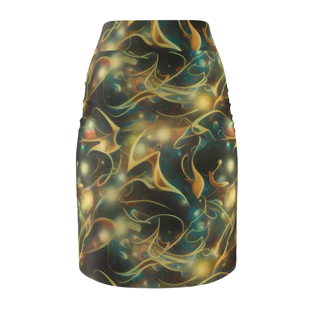 Whispering Galaxies on Pencil Skirt — Back