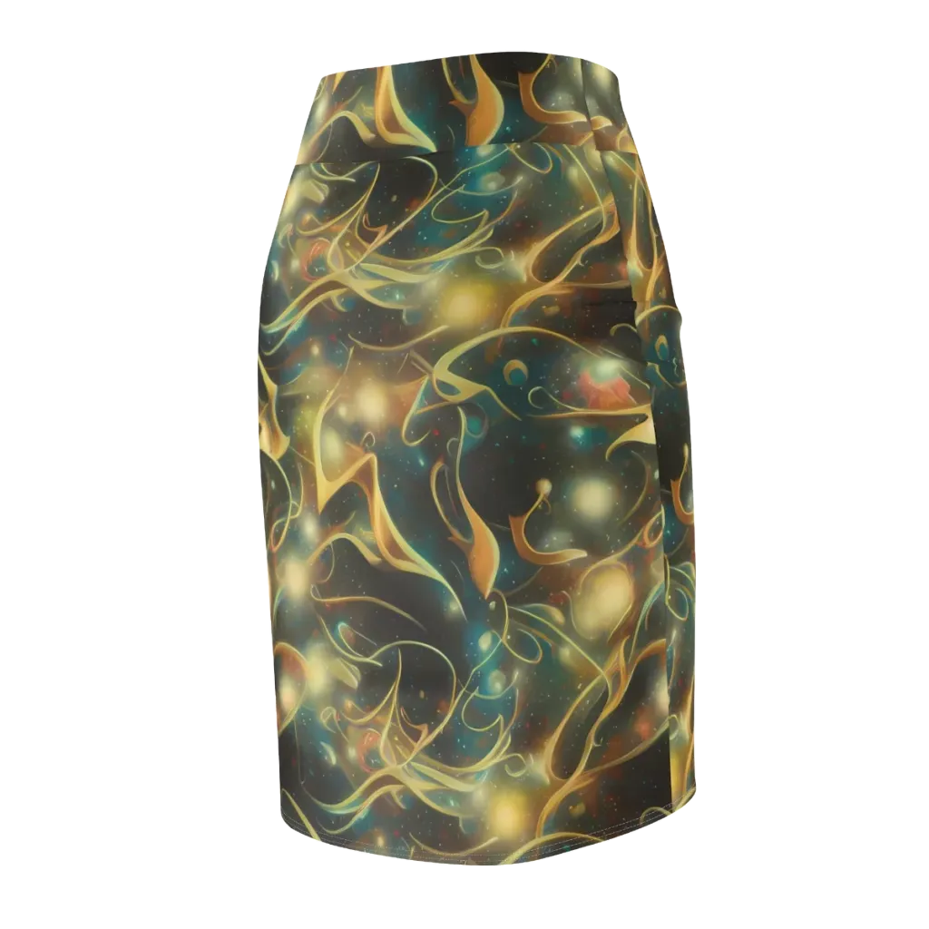 Whispering Galaxies on Pencil Skirt — Back Side