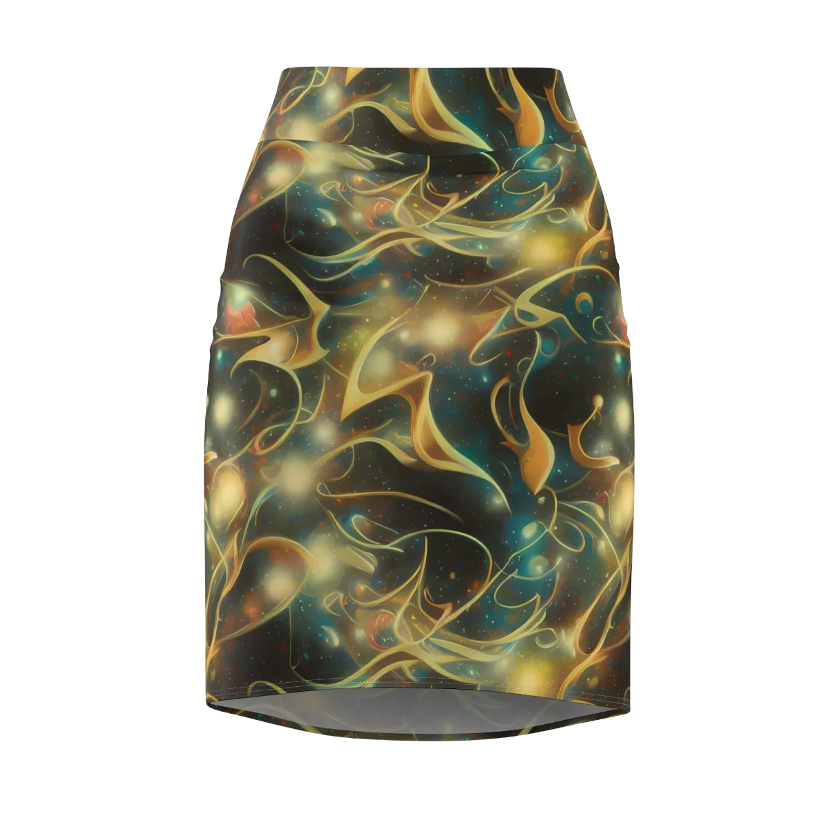 Whispering Galaxies on Pencil Skirt — Front
