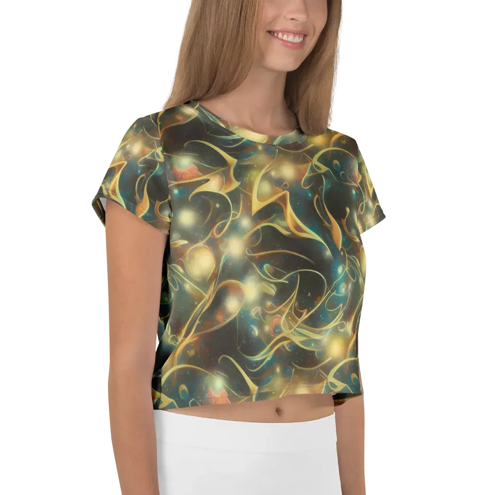 Whispering Galaxies on Crop Tee — Right