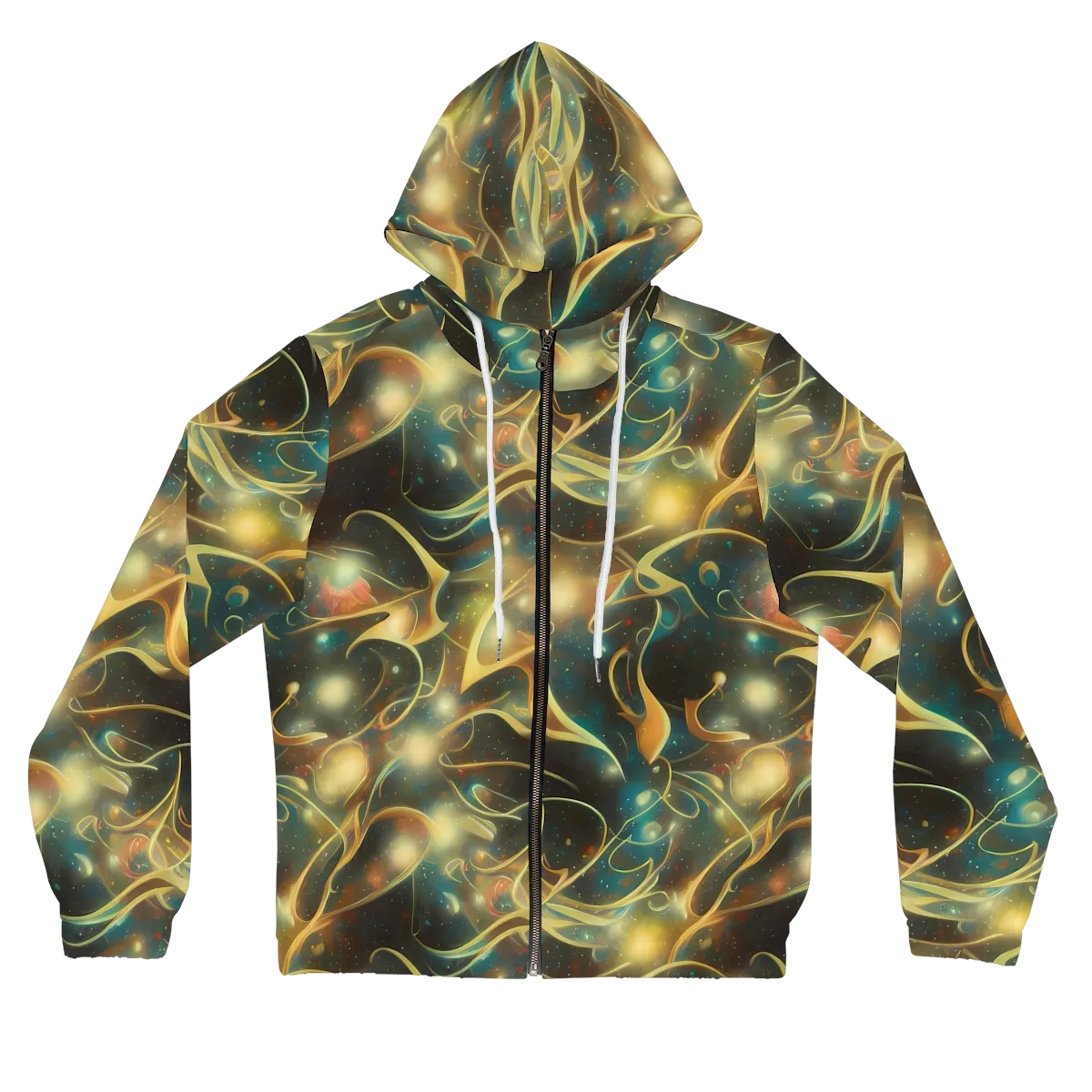 Whispering Galaxies on Women's Full-Zip Hoodie — Front