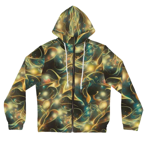 Whispering Galaxies on a Women's Full-Zip Hoodie