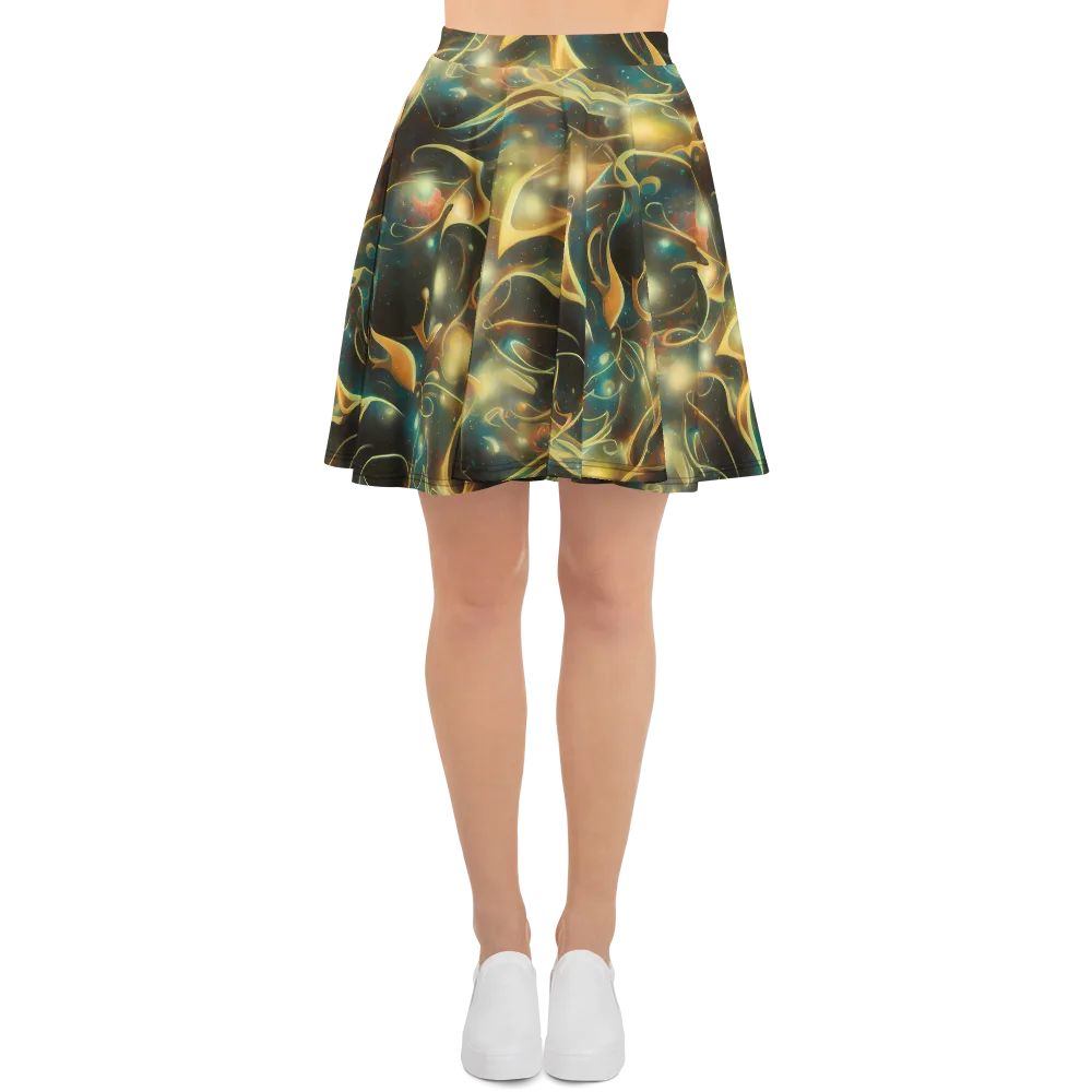 Whispering Galaxies on Skater Skirt — Front