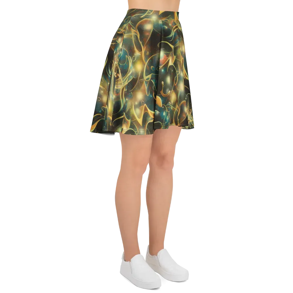 Whispering Galaxies on Skater Skirt — Right